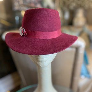 Vintage Lancaster wool wine fedora hat